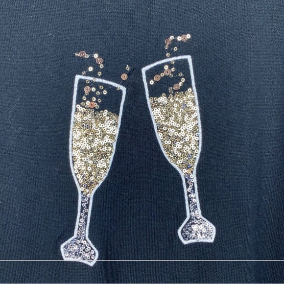 LANE BRYANT sequin Poppin bottles sweater black size 22 - Picture 7 of 10